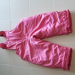 Bon Bebe Girls Toddler Pink Snowpants/Bibs Sz 18mos